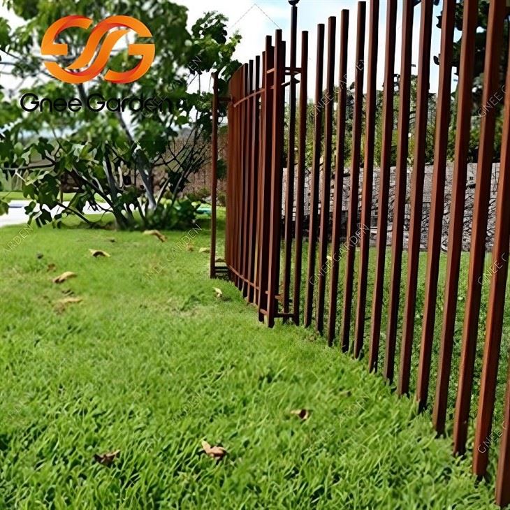 corten steel fence panels and post(001)