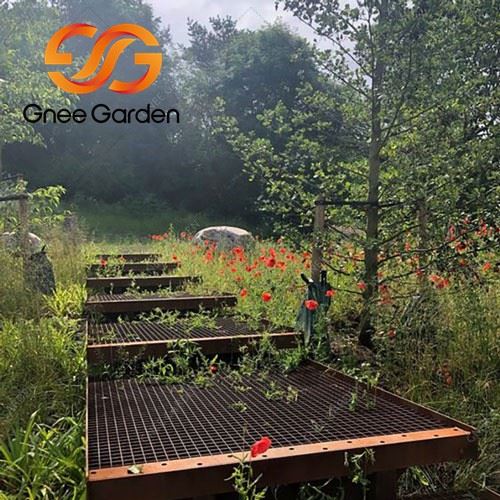 corten steel metal stairs