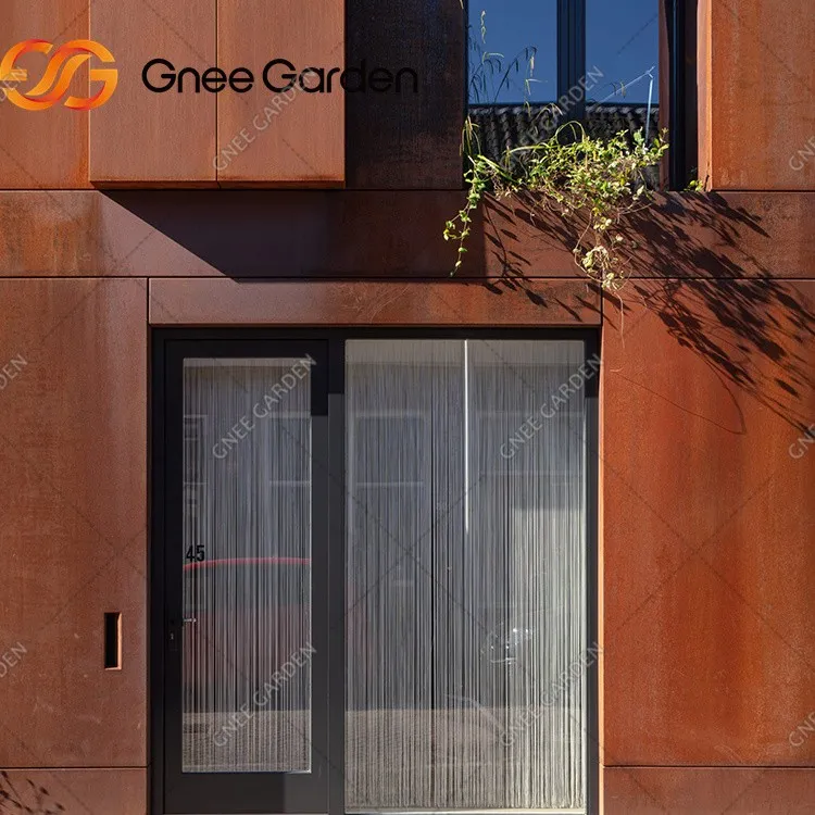 Corten Facade Curtain Wall Decorated