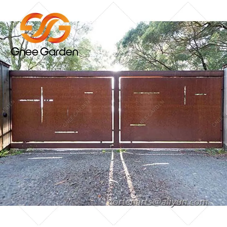 Corten Steel Backyard Metal Gate Lide