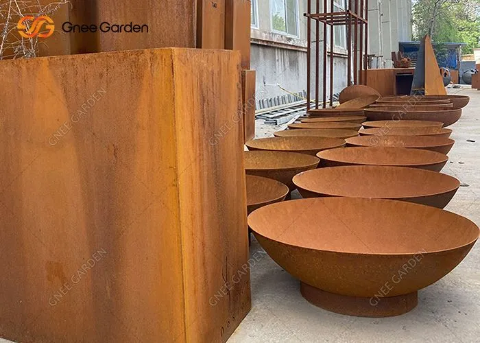 Corten Steel koube bòl dife