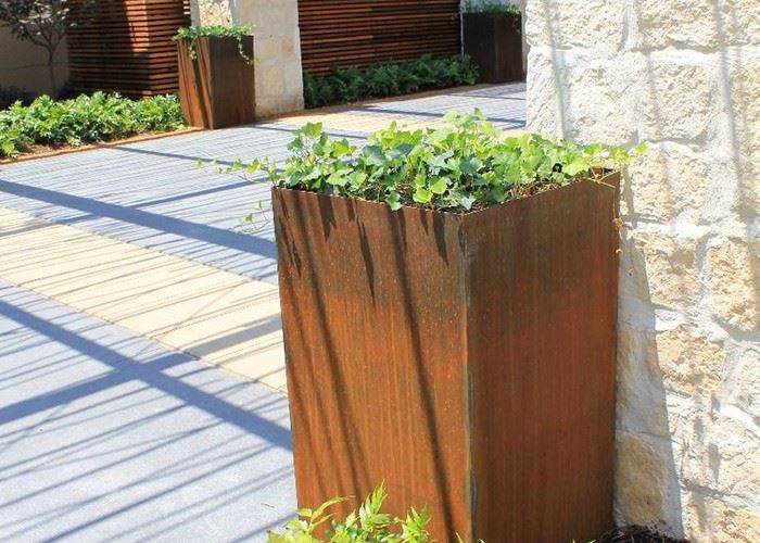 Corten Steel Garden Flower Pot Balcony Decorative