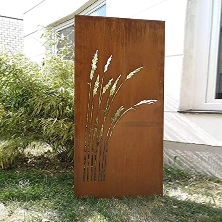 Corten Steel Garden Screen rektangilè Customized