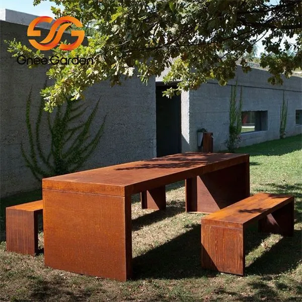 Corten Steel Syèj Ak Ban