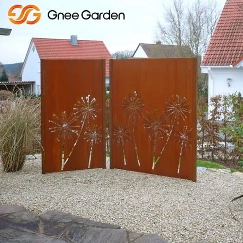 Corten Metal  Dandelion Screen Decorative Panel