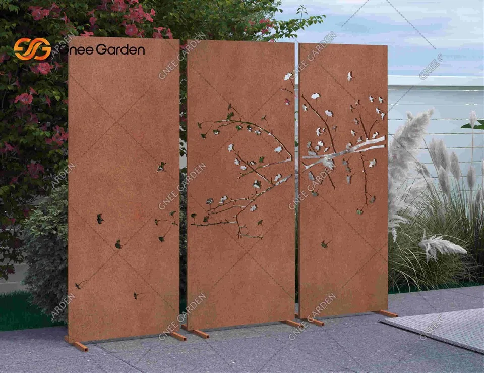 Metal Corten Steel Spearman panno