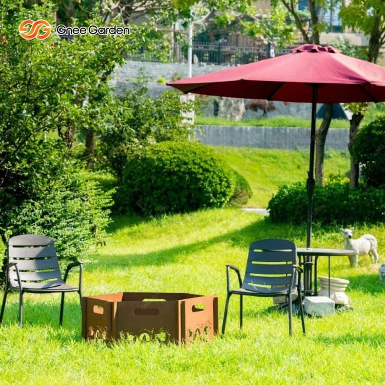 Modèn deyò Corten asye twou dife