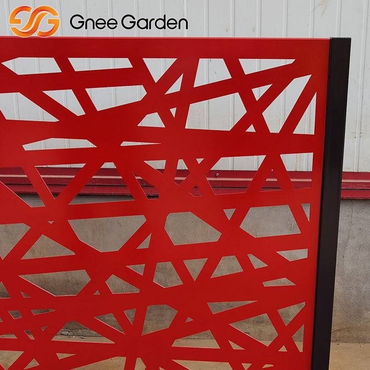 Wouj modèl jeyometrik Corten Steel ekran