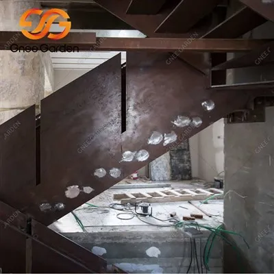 Corten Steel eskalye ak miray ranpa